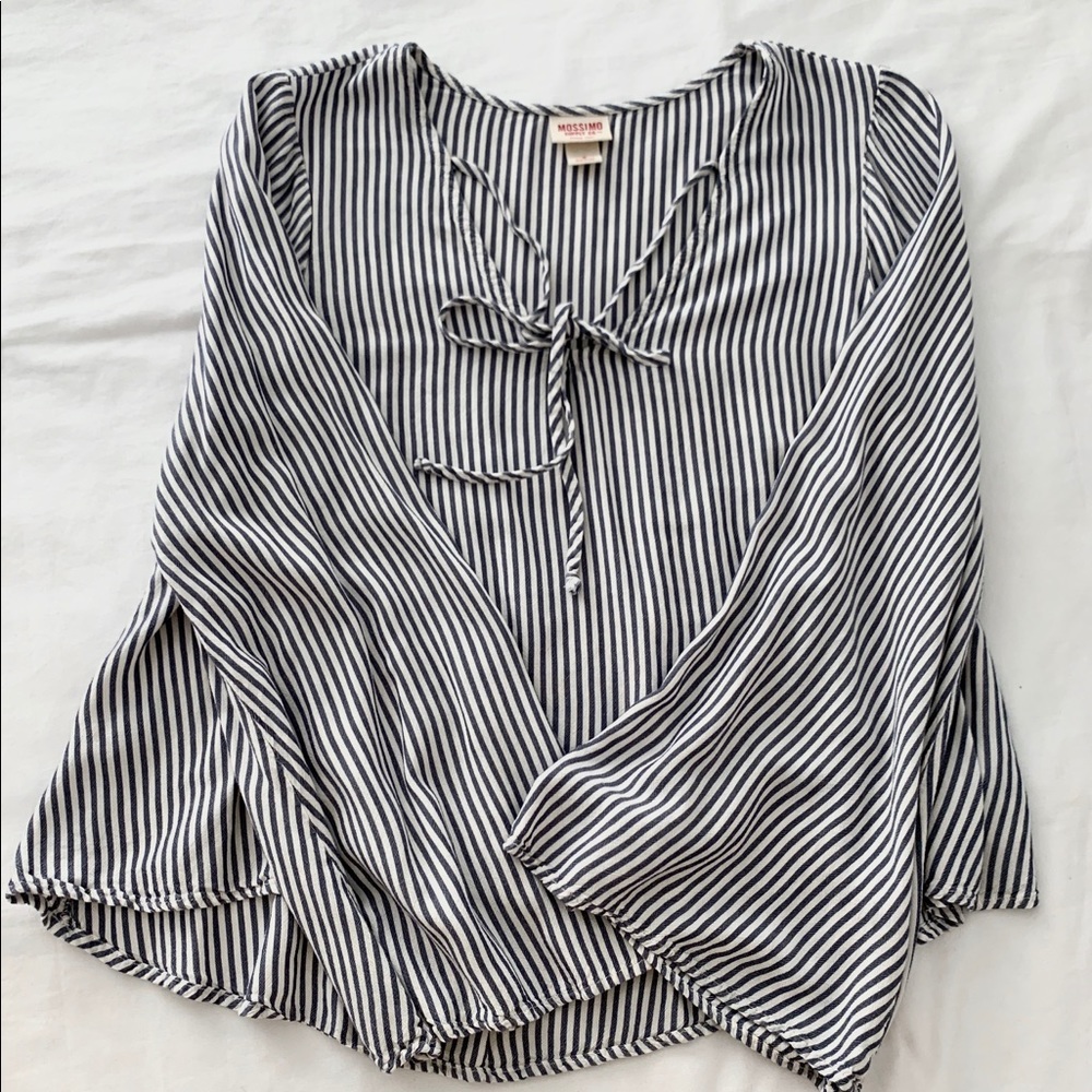 Striped top with bell sleeves